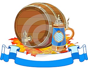 Oktoberfest keg and mug