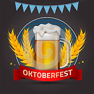 Oktoberfest party. Beer Festival. Bavarian holiday. Beer October festival celebration in Germany. Folk Bavarian festive.