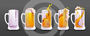 Oktoberfest realistic beer mug collection