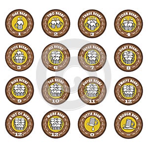 The-Oktoberfest-A-set-of-vector-funny-arithmetic-logos-of-beer-elements-for-a-bar-or-pub-menus-icons-emblems-Vector-illustration
