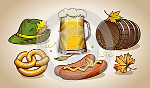 Oktoberfest symbols and icons photo