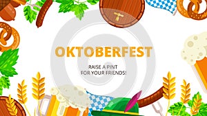 Oktoberfest vector background design. Octoberfest holiday banner