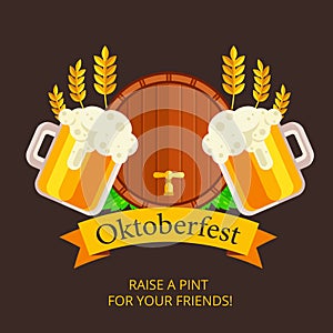 Oktoberfest vector background design. Octoberfest holiday banner