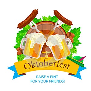 Oktoberfest vector background design. Octoberfest holiday banner