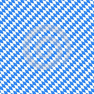 Oktoberfest vector seamless pattern with diagonal diamond shapes. Blue and white background for bavarian festival banner