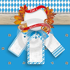 Oktoberfest Wooden Banner Foliage 3 Price Stickers