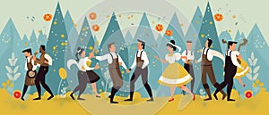 Oktoberfest, world largest beer festival or Volkfest. Held annually in Germany. Ai Generated