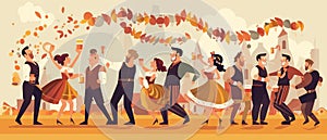 Oktoberfest, world largest beer festival or Volkfest. Held annually in Germany. Ai Generated