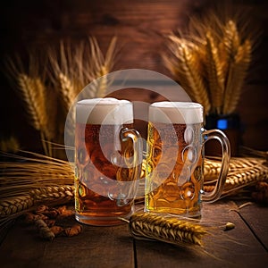 Oktoberfest, world largest beer festival or Volkfest. Held annually in Germany. Ai Generated