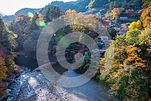 Oku-tama town in autumn season.