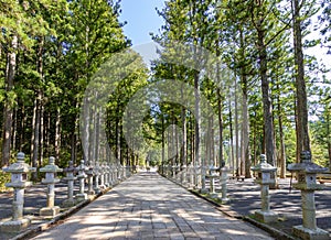 Okunoin cemetery in Koyasan Mount Koya center of Japanese Shingon Buddhism