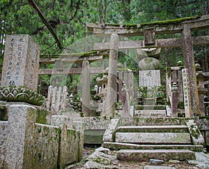 Okunoin Temple wirh Graveyard area at Koyasan mountain Koya in W