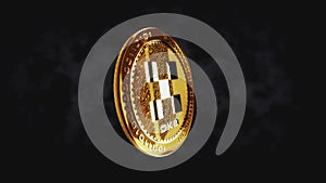 OKX OKB cryptocurrency 3d hand coin toss