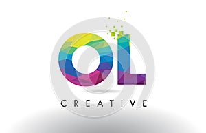 OL O L Colorful Letter Origami Triangles Design Vector.