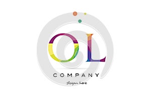 ol o l creative rainbow colors alphabet letter logo icon