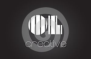 OL O L Letter Logo Design With White and Black Lines.