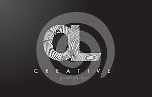 OL O L Letter Logo with Zebra Lines Texture Design Vector.