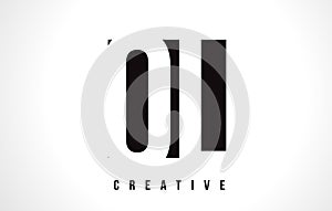 OL O L White Letter Logo Design with Black Square.