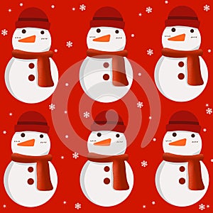 Olaf Snow Cartoon Red Christmas Background