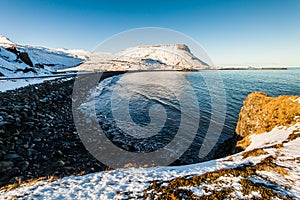 Olafsvik view during winter snow