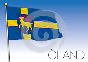 Oland regional flag, Sweden, vector illustration