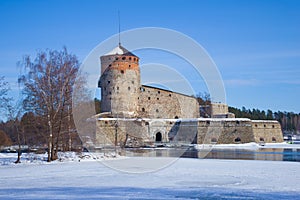 Olavinlinna St. Olaf Fortress, March day. Savonlinna