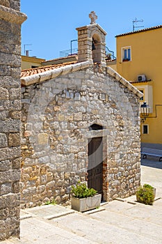 Olbia, Italy - St. Cross oratory - Oratorio di Santa Croce - aside St. Paul Apostle Church - Chiesa di San Paolo Apostolo - at the