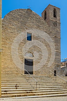 Olbia, Italy - XVIII century St. Paul Apostle Church - Chiesa di San Paolo Apostolo - at the Via Cagliari street in the historic