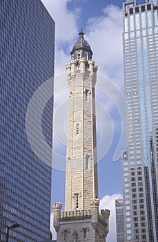 Old 1869 Chicago Water Tower on Michigan Avenue, Chicago, IL