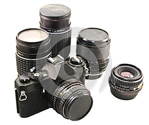 Old 35mm film camera & lenses