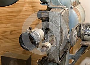 Old 35mm film projection machine.