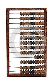 Old abacus on a white background
