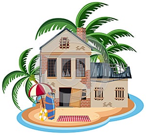 Old abandon building on the island