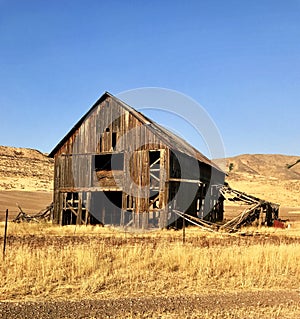 Old abandoned barn in the countryside of Idaho, USA