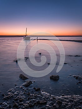 Old Abandoned Boat at Sunset