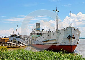 Old abandoned boats in Kisumu port