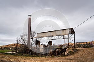 Old abandoned boiler used to distill lavender in The Alcarria Region of Spain