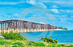 Old abandoned bridge in Bahia Honda State Park, Florida Keys