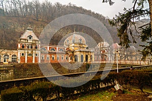 Old abandoned buildings in the Roman spa town in Romania, Mehedi