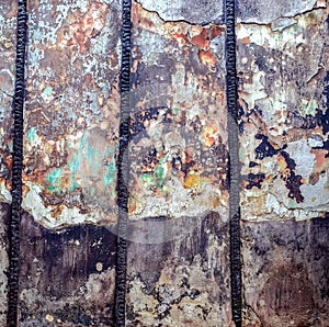 Old abandoned burned interior wall