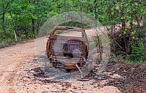 Old Abandoned Burnt Out Car Wreck