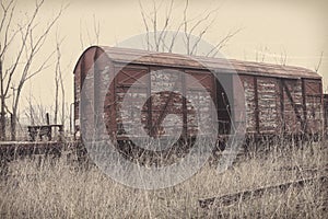 Old and abandoned cargo train