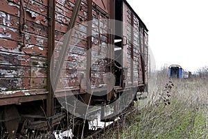 Old and abandoned cargo train