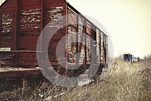 Old and abandoned cargo train