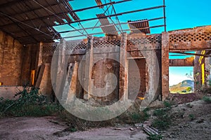 An old and abandoned ceramic factory in the town of Agost, Alicante, Spain