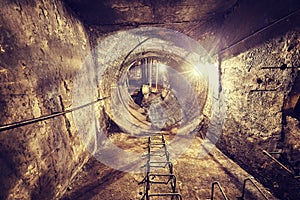 Old abandoned coal mine ventilation tunnel.