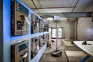 Old abandoned control rooms from the 1900s photo