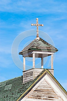 An old abandoned country church in Dorothy, Alberta, Canada.