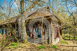 Old abandoned country house in the exclusion zone. Consequences of the Chernobyl nuclear disaster