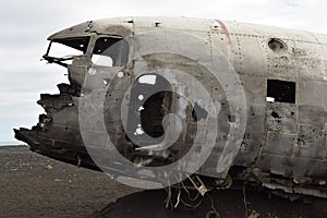 Old abandoned crashed airplane